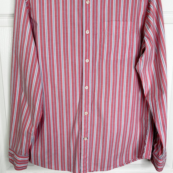 Gap Striped Poplin Stretch Standard Fit Long Sleeve Button Down Shirt Men’s S - Picture 4 of 9